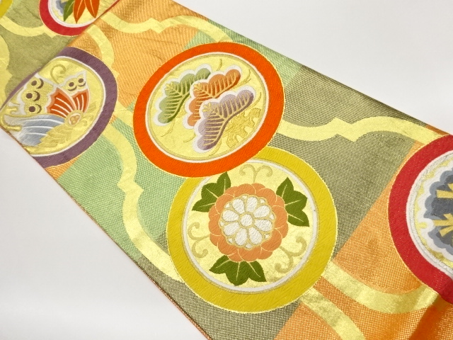 JAPANESE FUKURO OBI / SAGANISHIKI / WOVEN FLOWER